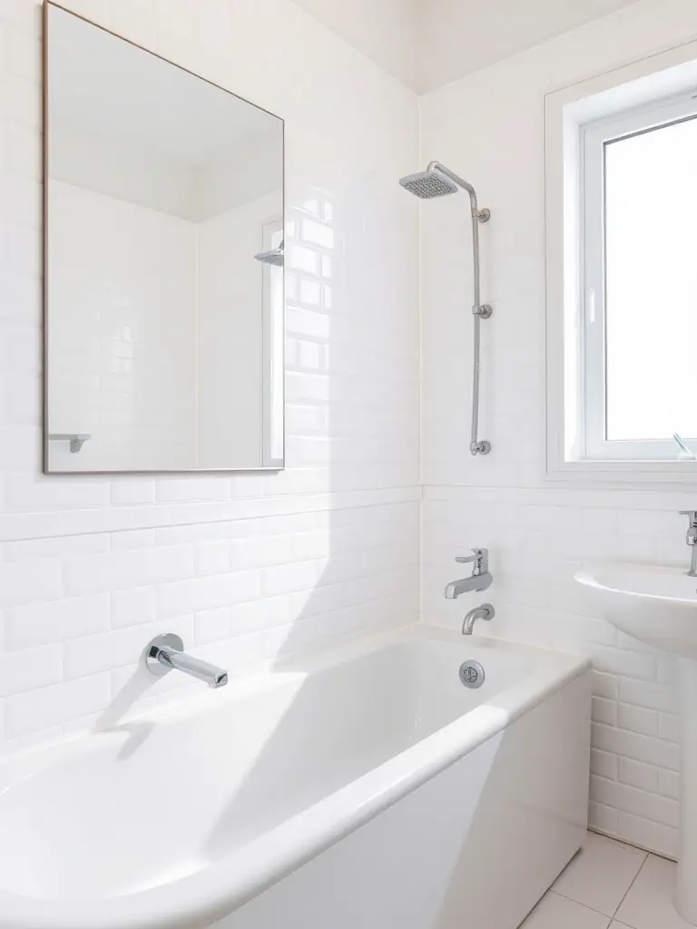 A clean and well-maintained shared bathroom facility in a student residence, highlighting the essential amenities provided by PRMP.