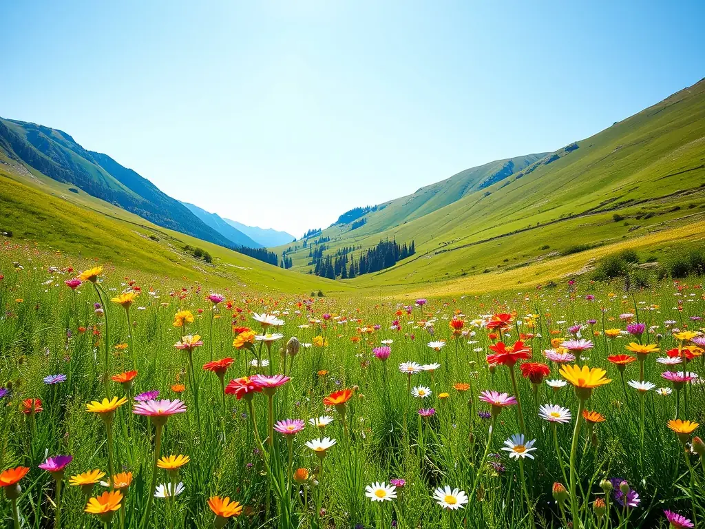 A field in Puisaye with diverse wildflowers and native plants, demonstrating the organization's commitment to preserving biodiversity and natural habitats.